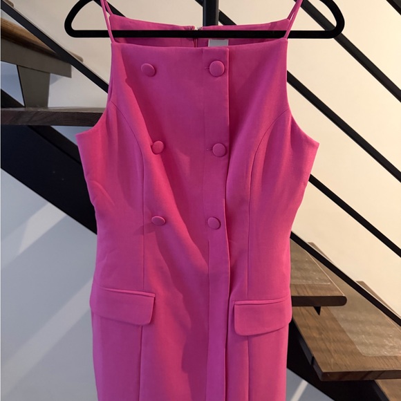 Anthropologie Fuchsia Buttoned Dress - Picture 4 of 5